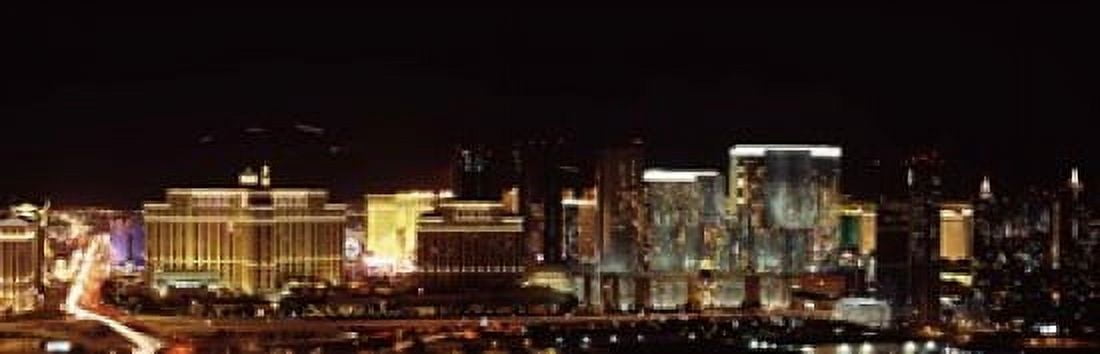 City lit up at night Las Vegas Nevada USA 2010 Canvas Art - Panoramic Images (18 x 6)