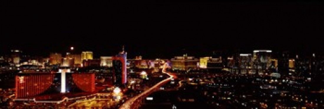 City lit up at night Las Vegas Nevada USA 2010 Canvas Art - Panoramic Images (18 x 6)