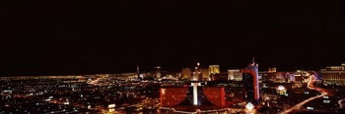 City lit up at night Las Vegas Nevada USA Canvas Art - Panoramic Images (18 x 6)