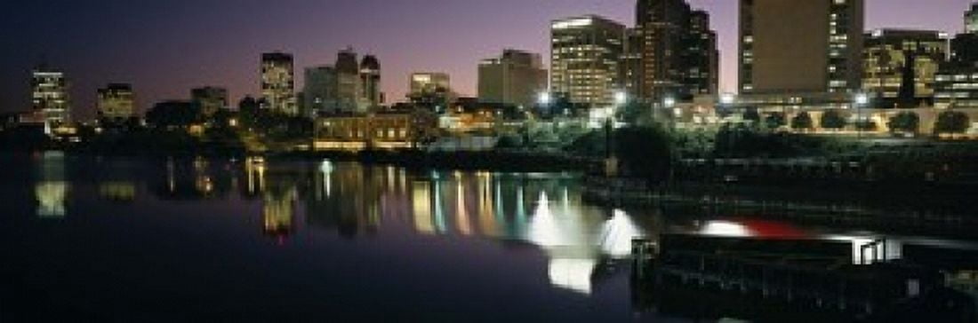 City lit up at night Newark New Jersey USA Canvas Art - Panoramic Images (18 x 6)