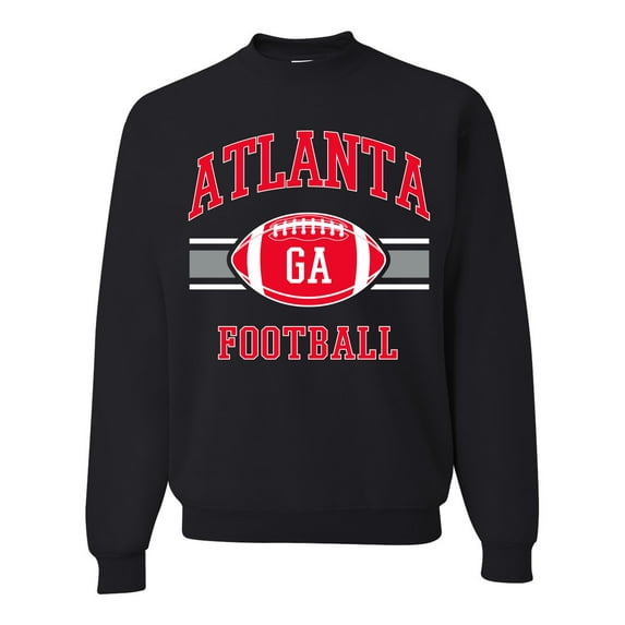 City of Atlanta ATL American Football Fantasy Fan Sports Unisex Crewneck Graphic Sweatshirt, Black, 2XL