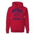 thumbnail image 1 of City of Buffalo BUF American Football Fantasy Fan | Mens Sports Hooded Sweatshirt Graphic Hoodie, Red, 2XL, 1 of 4