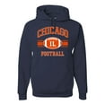 thumbnail image 1 of City of Chicago CHI American Football Fantasy Fan | Mens Sports Hooded Sweatshirt Graphic Hoodie, Navy, Medium, 1 of 3