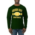 thumbnail image 1 of City of Green Bay GB American Football Fantasy Fan Sports Mens Long Sleeve Shirt, Forest Green, 3XL, 1 of 3