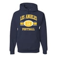 thumbnail image 1 of City of Los Angeles LAC American Football Fantasy Fan | Mens Sports Hooded Sweatshirt Graphic Hoodie, Navy, Large, 1 of 3