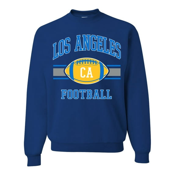 City of Los Angeles LAR American Football Fantasy Fan Sports Unisex Crewneck Graphic Sweatshirt, Royal, Medium