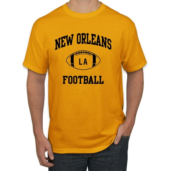 City of New Orleans NO American Football Fantasy Fan | Mens Sports Graphic T-Shirt, Gold, Medium