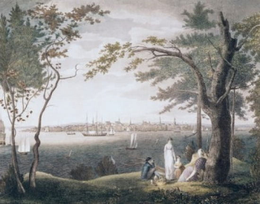 City of New York C 1803 Samuel Seymour (19th C American) Canvas Art - Samuel Seymour (24 x 36)