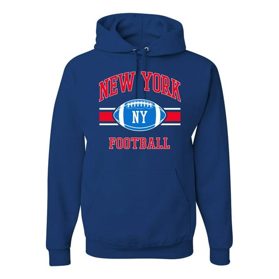 City of New York NYG American Football Fantasy Fan | Mens Sports Hooded Sweatshirt Graphic Hoodie, Royal, 2XL