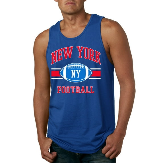 City of New York NYG American Football Fantasy Fan Sports Mens Graphic Tank Top, Royal, Large