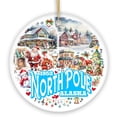thumbnail image 1 of City of North Pole Alaska Artistic Christmas Ornament, Decorated Ceramic Souvenir with Santa and Elf Themes, 1 of 8