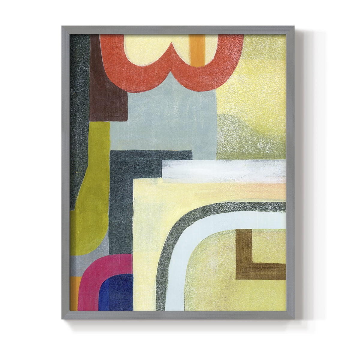 City of Rainbows II Framed Print in Gray Solid Wood Framed Print No Nail Hanging