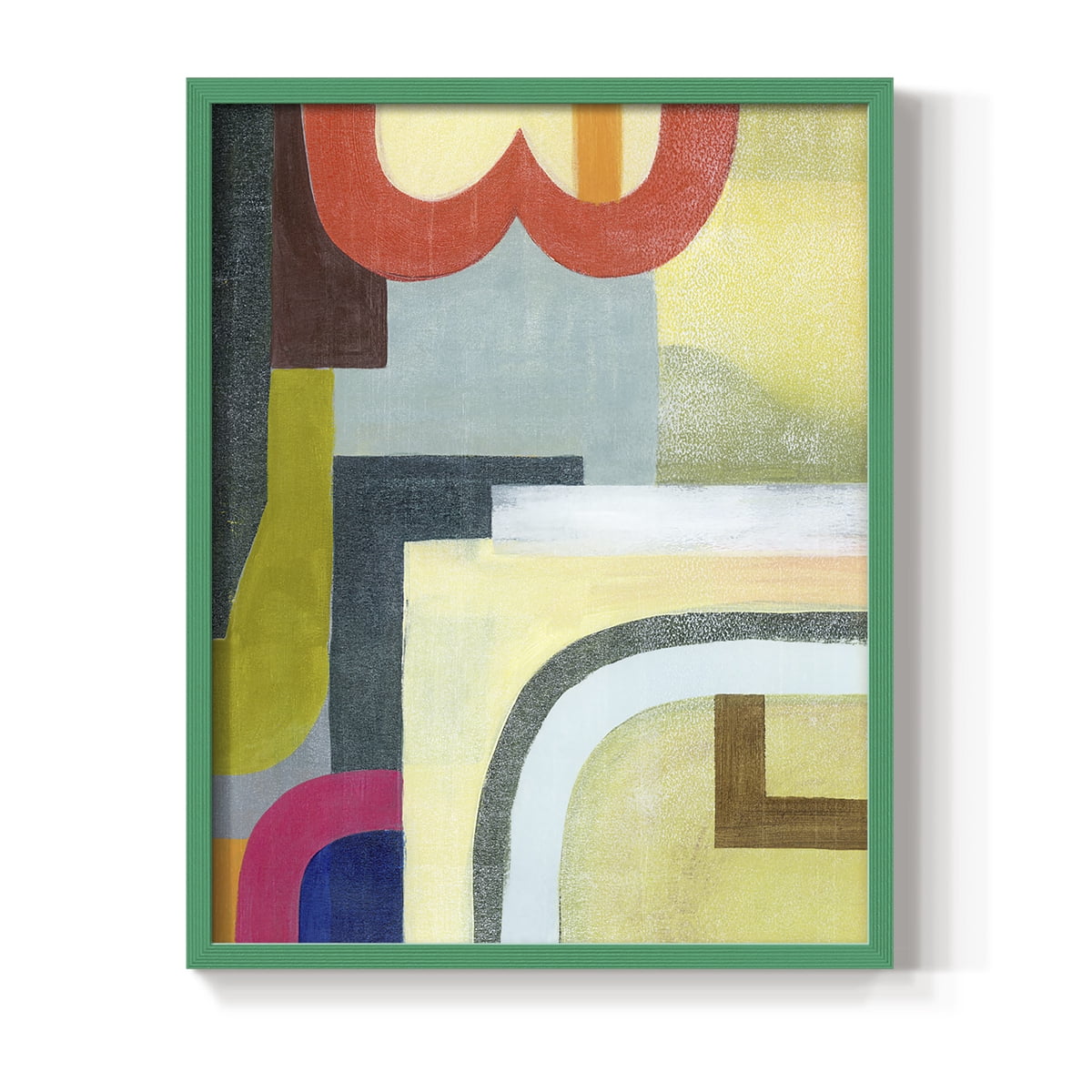 City of Rainbows II Framed Print in Green Solid Wood Framed Print No Nail Hanging
