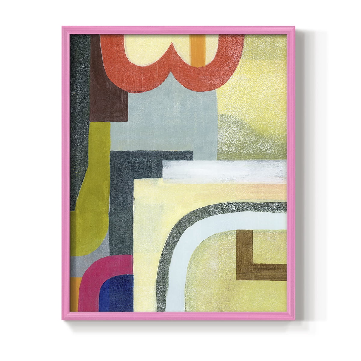 City of Rainbows II Framed Print in Pink Solid Wood Framed Print No Nail Hanging