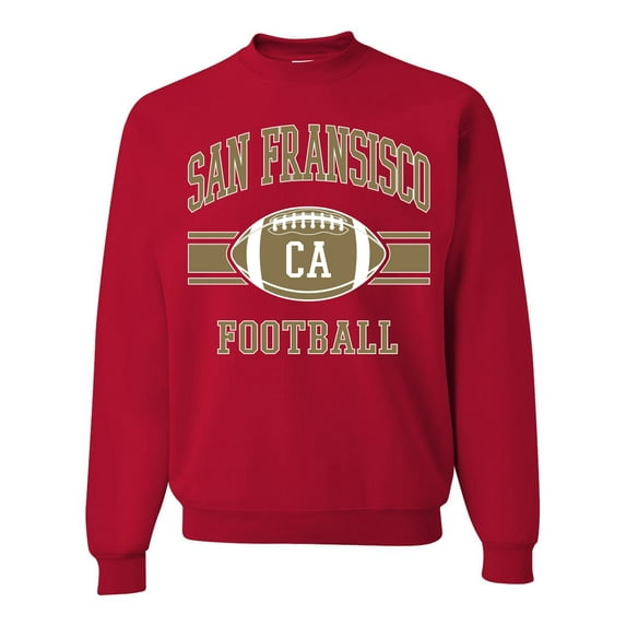 City of San Francisco SF American Football Fantasy Fan Sports Unisex Crewneck Graphic Sweatshirt, Red, X-Large