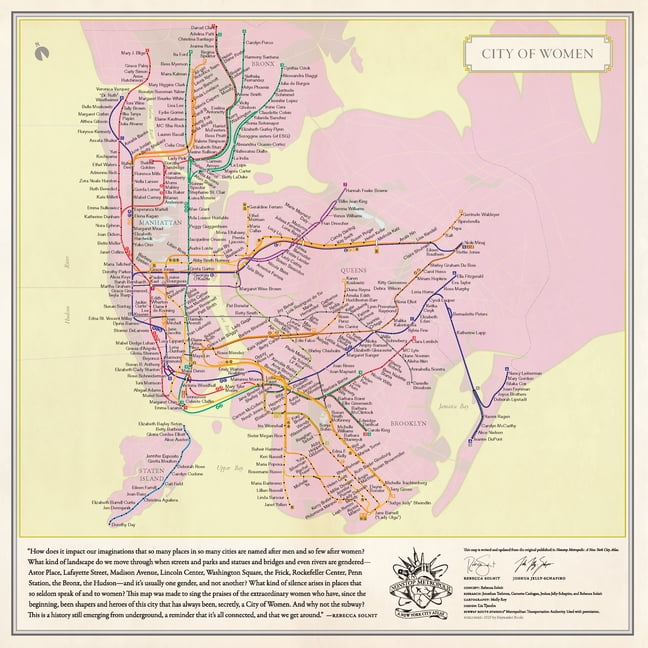 City of Women New York City Subway Wall Map (20 X 20 Inches) (Other)