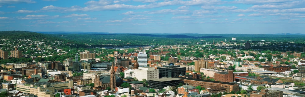 City skyline New Jersey Canvas Art - Panoramic Images (36 x 12)
