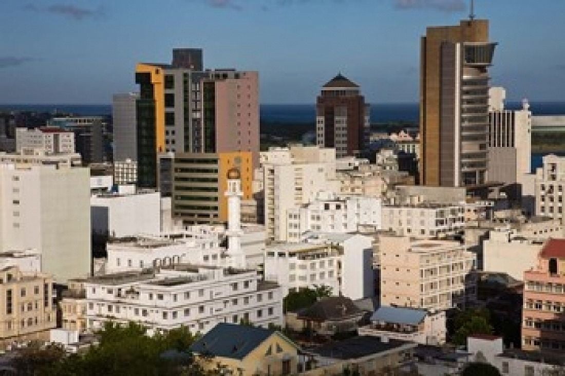 City view from Fort Adelaide Port Louis Mauritius Canvas Art - Walter Bibikow DanitaDelimont (19 x 12)