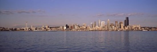 City viewed from Alki Beach Seattle King County Washington State USA 2010 Canvas Art - Panoramic Images (36 x 12)