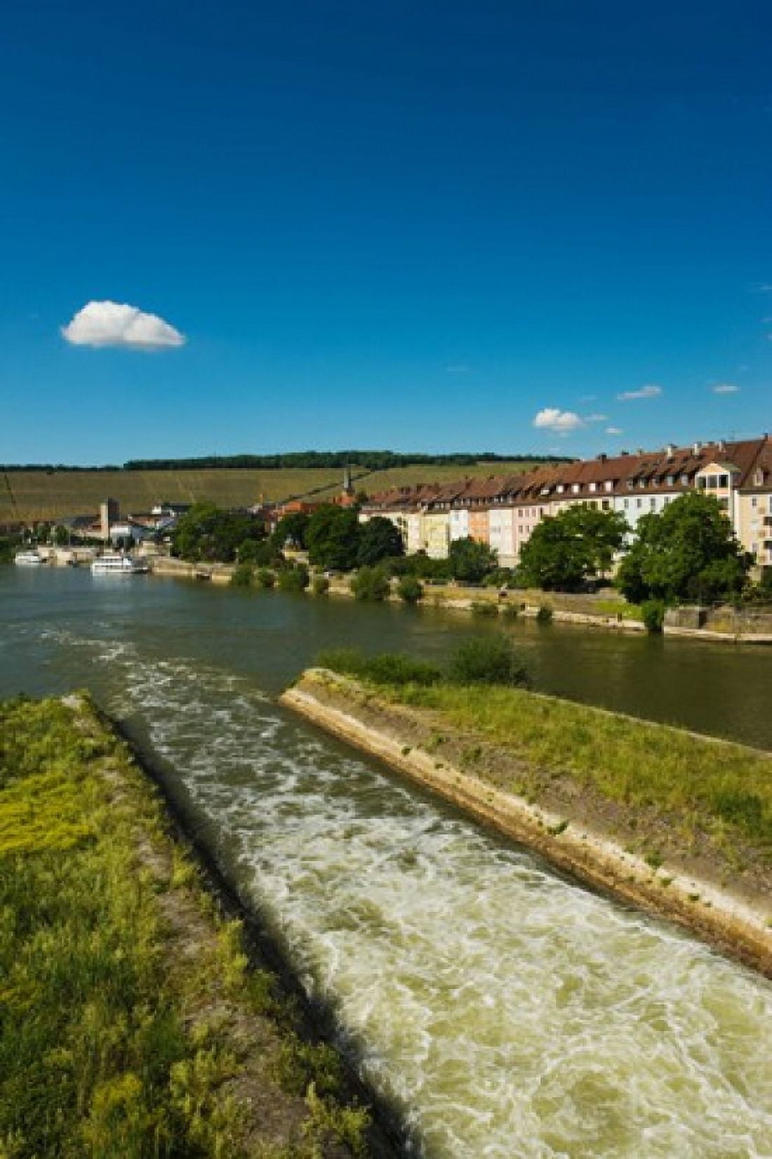 City viewed from Old Main Bridge Wurzburg Lower Franconia Bavaria Germany Canvas Art - Panoramic Images (24 x 36)