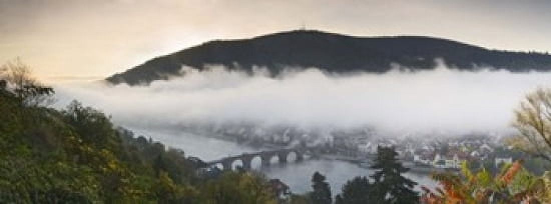 City viewed from Philosophers Way at morning Heidelberg Baden-Wurttemberg Germany Canvas Art - Panoramic Images (18 x 7)