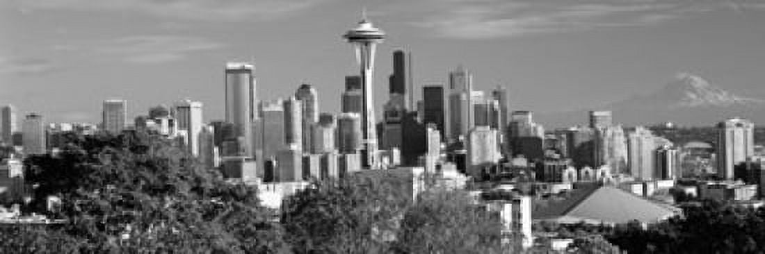 City viewed from Queen Anne Hill Space Needle Seattle King County Washington State USA 2010 Canvas Art - Panoramic Images (36 x 12)