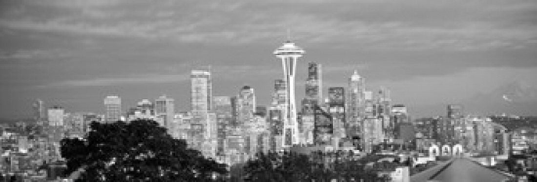 City viewed from Queen Anne Hill Space Needle Seattle King County Washington State USA 2010 Canvas Art - Panoramic Images (36 x 13)