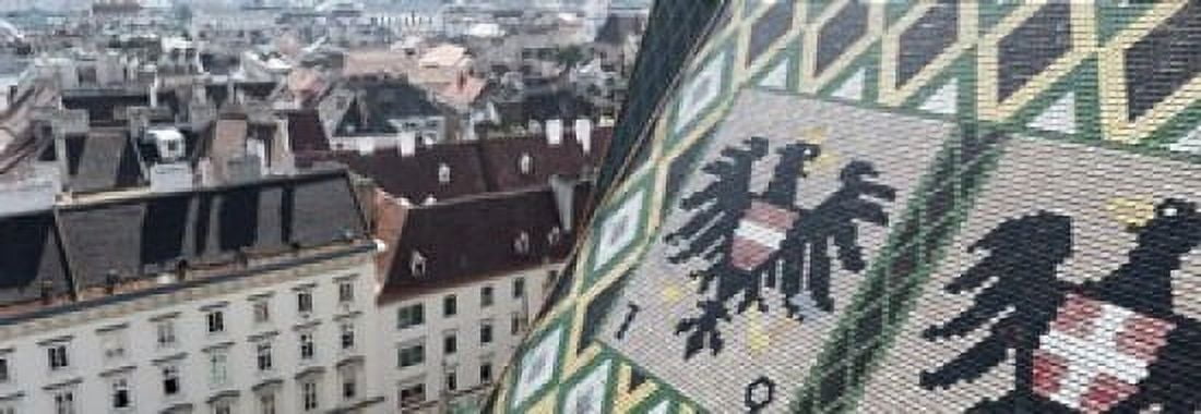 City viewed from a cathedral St Stephens Cathedral Vienna Austria Canvas Art - Panoramic Images (18 x 7)