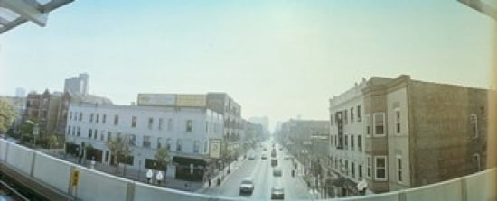 City viewed from a railroad platform Lakeview Chicago Cook County Illinois USA Canvas Art - Panoramic Images (30 x 12)