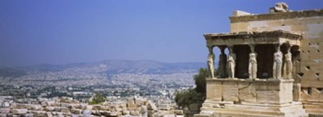 City viewed from a temple Erechtheion Acropolis Athens Greece Canvas Art - Panoramic Images (18 x 7)