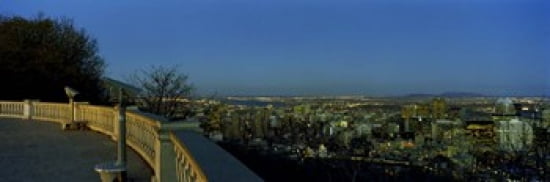 City viewed from an observation point Kondiaronk Belvedere Mount Royal Montreal Quebec Canada Canvas Art - Panoramic Images (36 x 12)