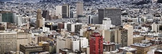 City viewed from the Nob Hill San Francisco California USA Canvas Art - Panoramic Images (36 x 12)