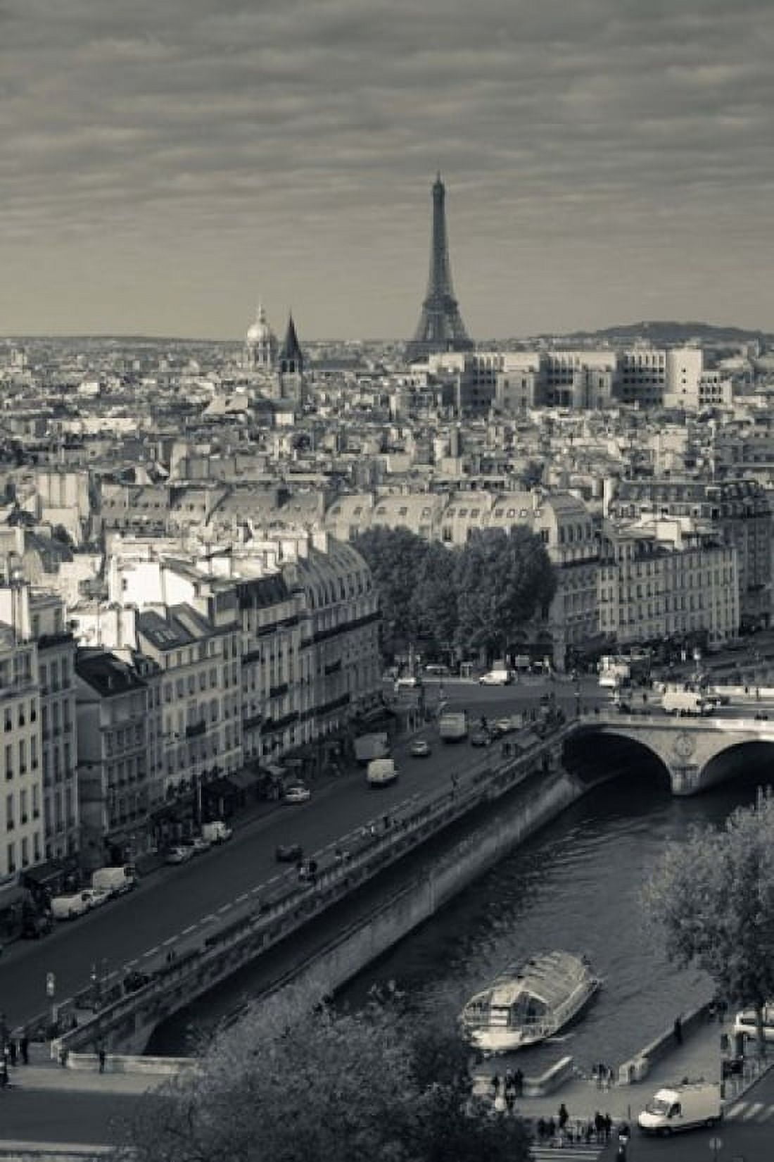 City with Eiffel tower in the background viewed from Notre Dame Cathedral Paris Ile-de-France France Canvas Art - Panoramic Images (24 x 36)