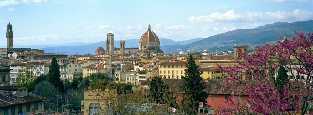 City with Florence Cathedral in the background viewed from the San Niccolo District Florence Tuscany Italy Canvas Art - Panoramic Images (36 x 12)
