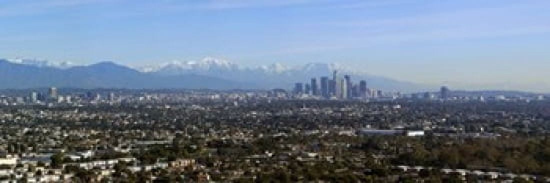 City with mountains in the background Los Angeles California USA 2010 Canvas Art - Panoramic Images (36 x 12)