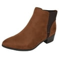 thumbnail image 1 of CityClassified Women Ankle Boots Elastic Sides Slip-On Booties Block Heel Pointed Toe JOCELYN-S Cognac Brown 8.5, 1 of 3