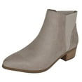 thumbnail image 1 of CityClassified Women Ankle Boots Elastic Sides Slip-On Booties Block Heel Pointed Toe JOCELYN-S Taupe Beige 9, 1 of 3