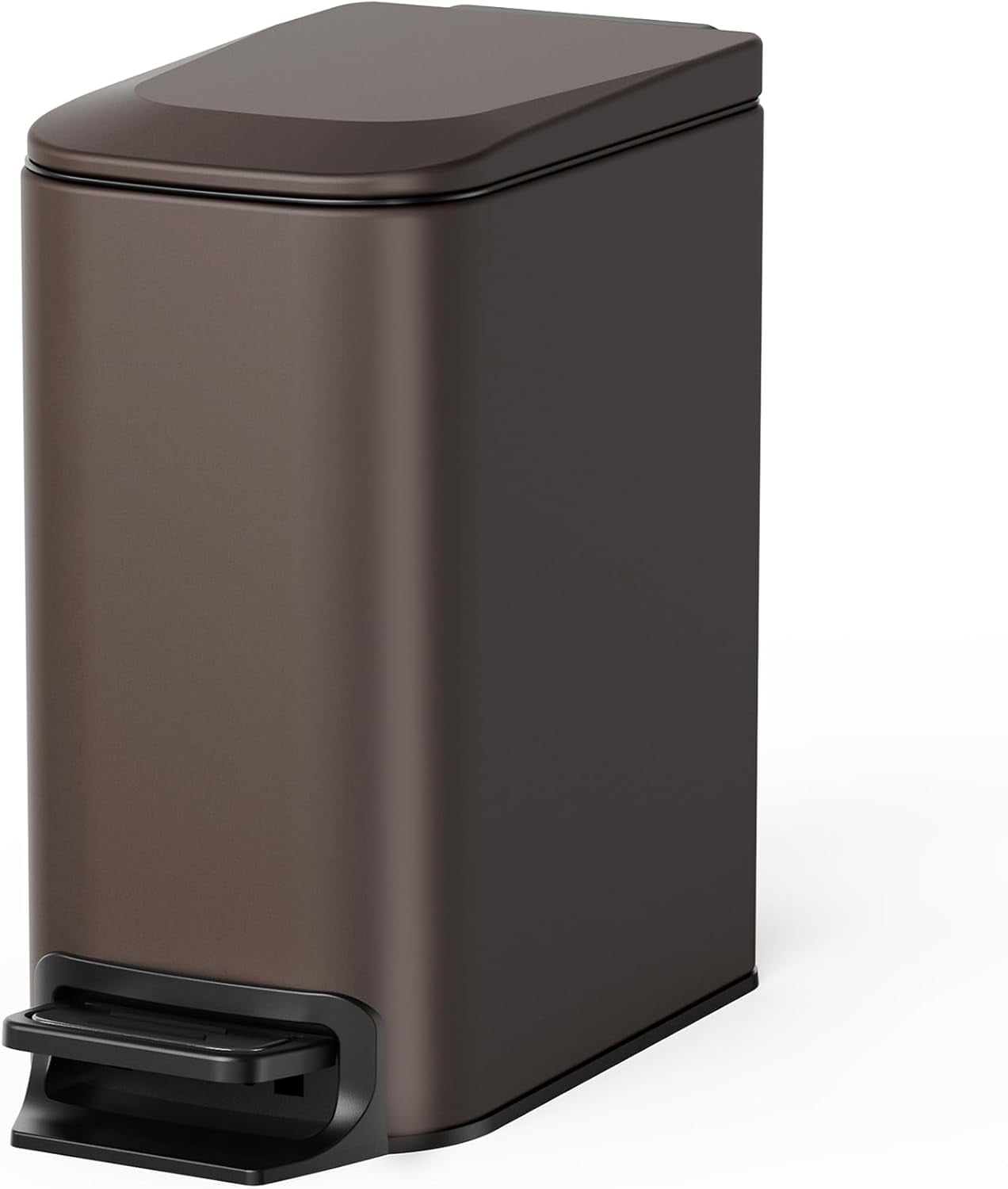 CityMart Small Bathroom Trash Can with Lid Soft Close, Step Pedal, 6 ...