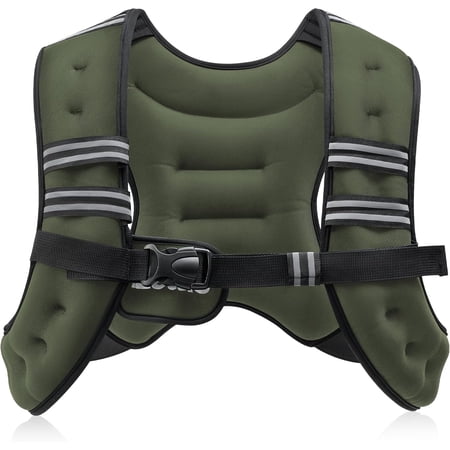 SUMMIT Weighted Vest, 6lb/8lb/12lb/16lb/20lb/25lb/30lb Weight Vest with Reflective Stripe for Workout, Strength Training, Running, Fitness, Muscle Building, Weight Loss, Weightlifting
