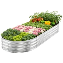 CityOut Raised Garden Bed Kit,6×3×1ft Raised Garden Boxes Outdoor for Vegetables and Flowers,Silver