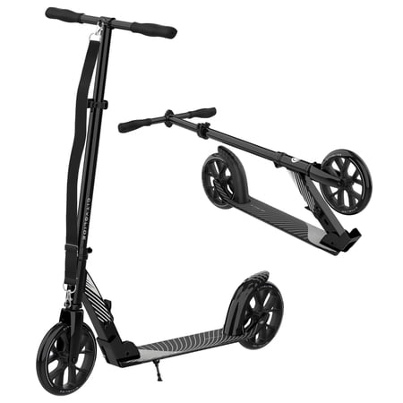CITYGLIDE C200 Scooter for Adults -Foldable, Lightweight, Adjustable Adult Scooter 220lbs Capacity - Kick Scooters for Adults with Carry Strap and Kickstand (Black)