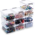 thumbnail image 1 of 1.3 Qt Small Storage Bin with Lid Plastic for Kids Craft Toy Sewing Organizer10 Packs 6.9"Lx5"Wx3"H, 1 of 6
