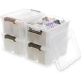 thumbnail image 1 of Citylife Storage Bins with Lids & 6 Pen Holder 17 Qt.4 Pack Plastic Storage Containers Craft Toy Organize for Kids Office, 1 of 6