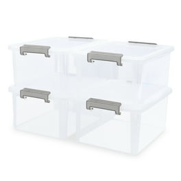  Citylife 17 QT Plastic Storage Bins with Latching Lids  Stackable Storage Containers for Organizing Large Clear Storage Box for  Garage, Closet, Classroom, Kitchen, 4 Packs