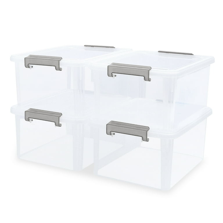 Extra Large Storage Bins with Lids - 4 Packs Plastic Storage Bins for  Closet Organizers and Storage, 27Gal Folding Storage Box, Stackable Storage  Bins