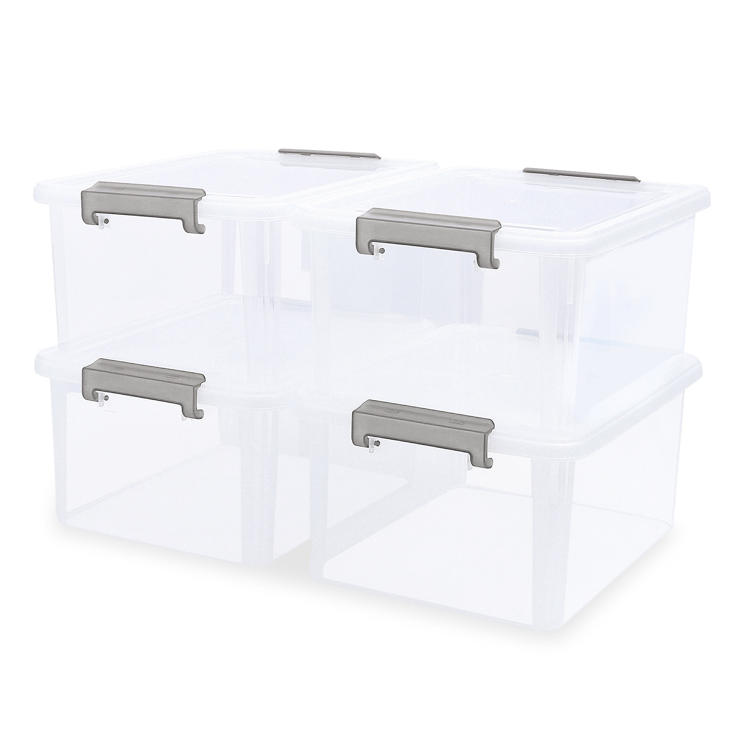 Citylife 58.1 QT Plastic Storage Bins with Lids and 6 Secure Latching  Buckles Stackable Storage Containers for Organizing Clear Sturdy Storage  Box, 3