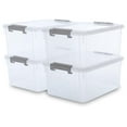Citylife 17 QT Plastic Storage Bins with Latching Lids Stackable