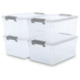 Citylife 17 QT Plastic Storage Bins with Latching Lids Stackable