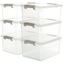 Citylife WALX-6319PC6GM 17 QT Plastic Storage Bins w/Lids Large Stackable, Clear (6 Pack) 15.9x11.6x7.3"