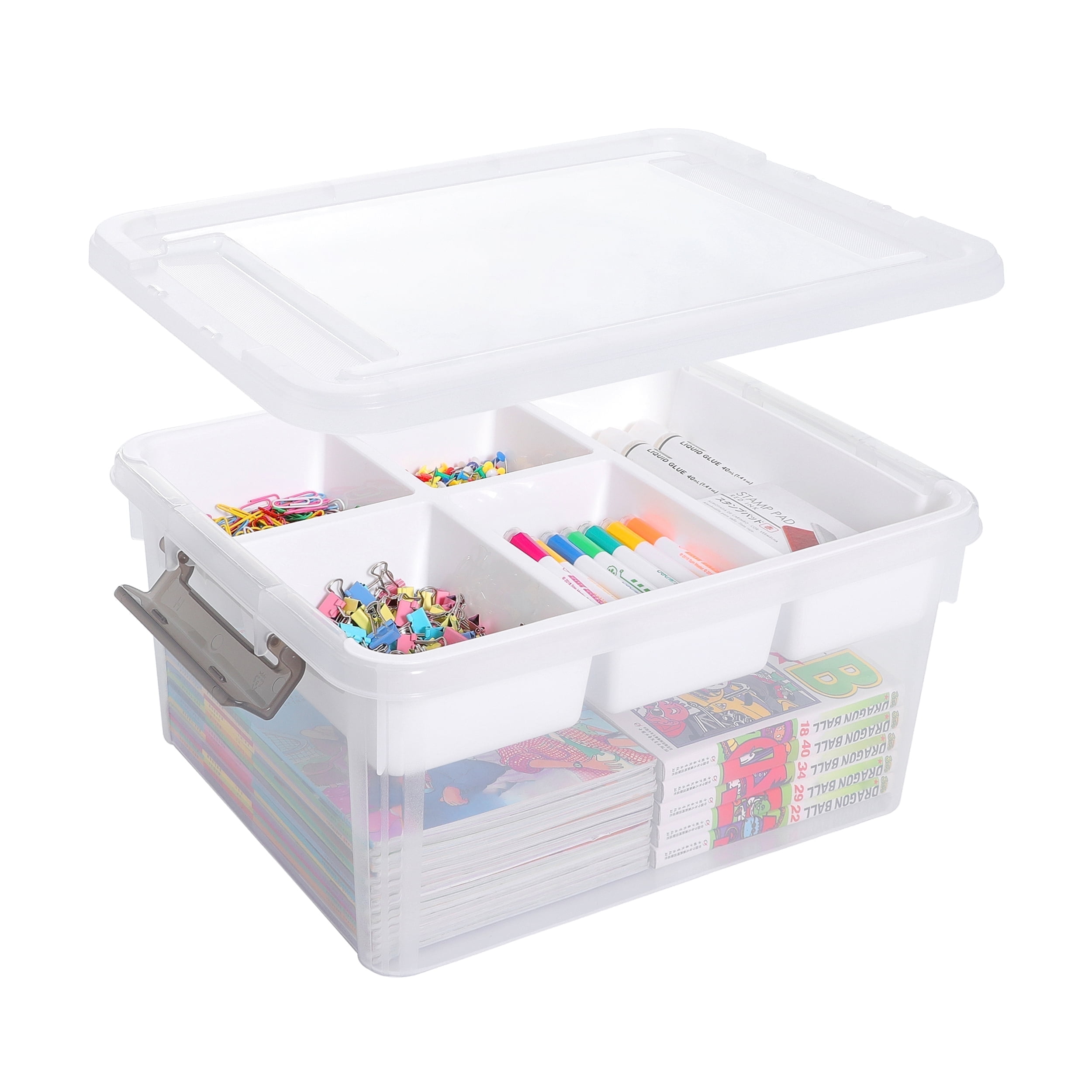 Citylife 17 QT Plastic Storage Box with Removable Tray Craft 5 Grid